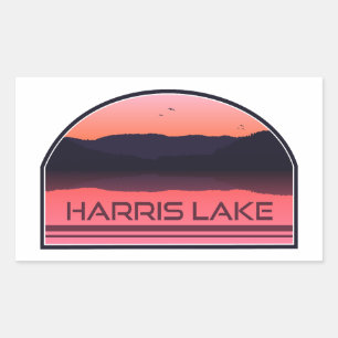 Harris Sjö North Carolina Red Sunrise Rektangulärt Klistermärke