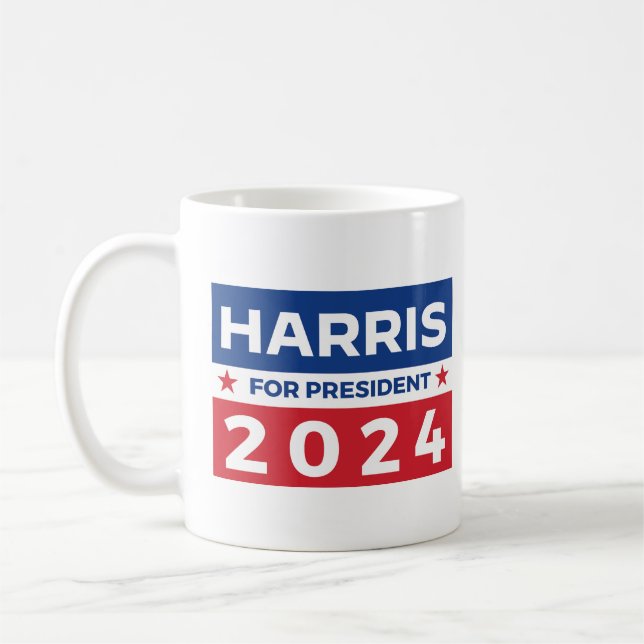 Harris till president 2024 kaffemugg (Vänster)