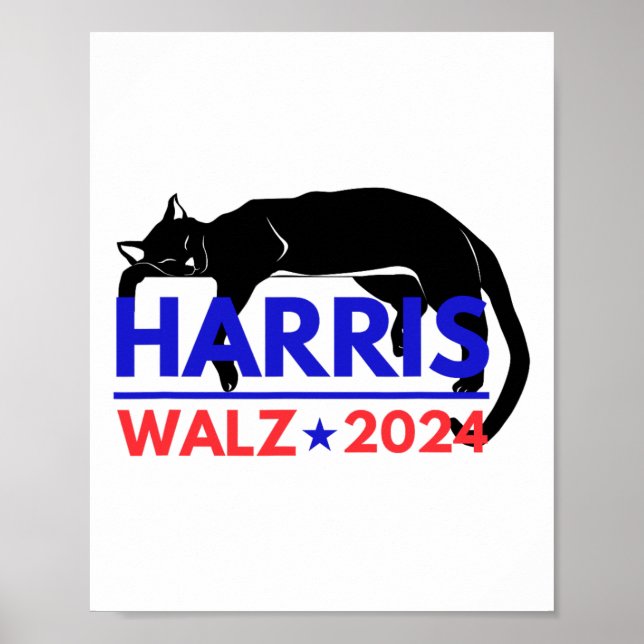 Harris Tim Waltz Harris Waltz 2024 Harris Cat Poster (Framsidan)