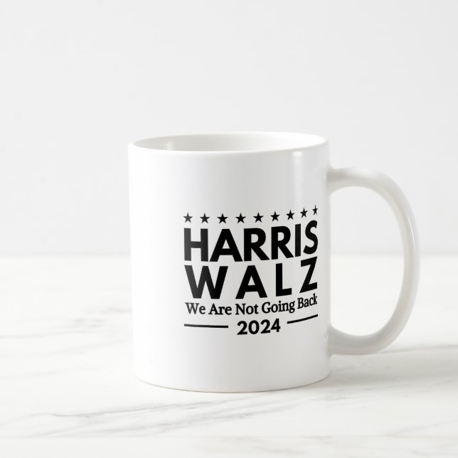 Harris Tim Walz 2024 Vi ska inte tillbaka Kaffemugg (Höger)