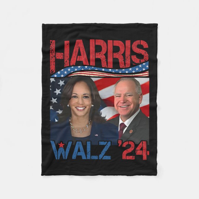 Harris Tim Walz 3 Fleecefilt (Framsidan)