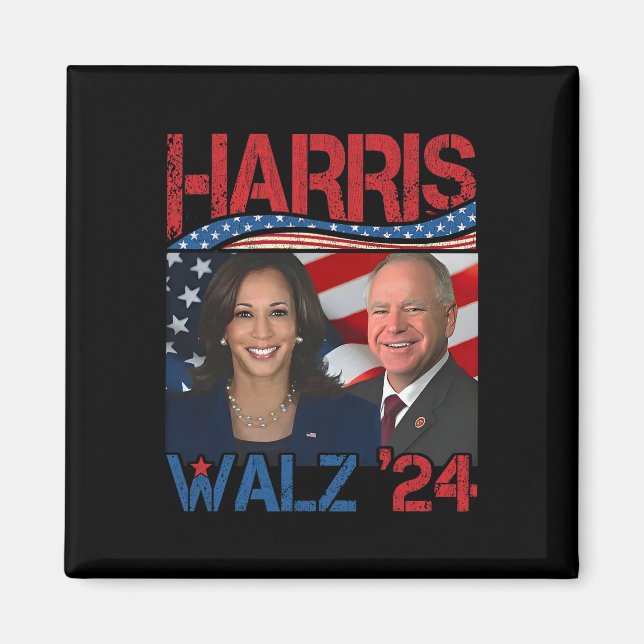 Harris Tim Walz 3 Magnet (Framsidan)