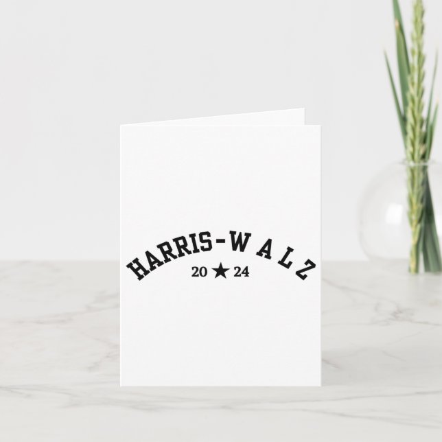 Harris Tim Walz Baseball Font 2024 Kort (Framsida)
