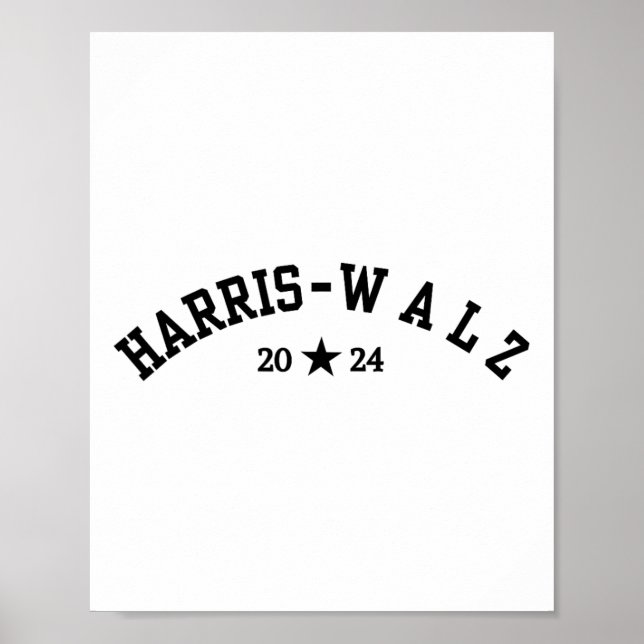 Harris Tim Walz Baseball Font 2024 Poster (Framsidan)