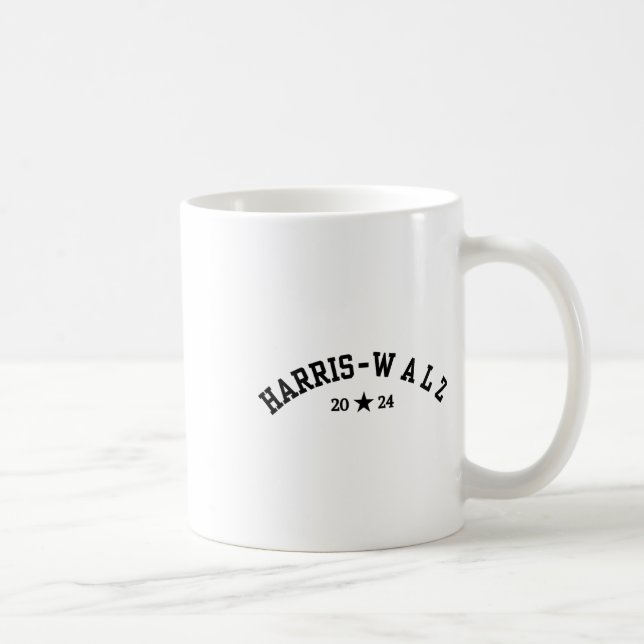 Harris Tim Walz Baseboll-teckensnitt 2024 Val  Kaffemugg (Höger)