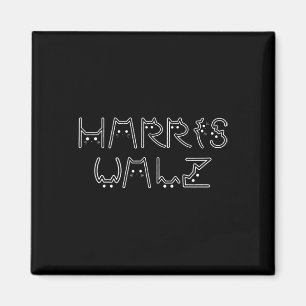 Harris Tim Walz Cat Brev Font Design 2024 Magnet