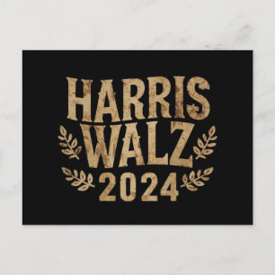 Harris Tim Walz Crest Vintage Harris Waltz 2024  Vykort