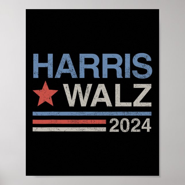 Harris Tim Walz Vp President Harris Waltz 20 Poster (Framsidan)