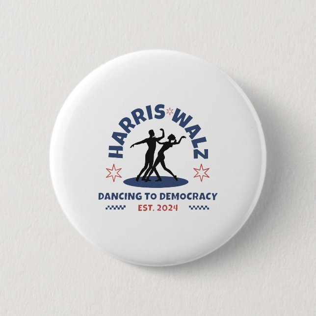 Harris Tim Walz Waltz 2024 Dancing to Democracy Knapp (Framsida)
