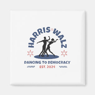 Harris Tim Walz Waltz 2024 Dansar Till Demokrati Magnet