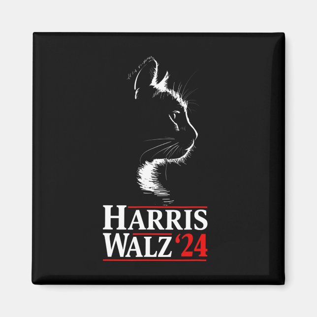 Harris Tim Walz Waltz 2024 Vp Funny Cat Harris Wal Magnet (Framsidan)