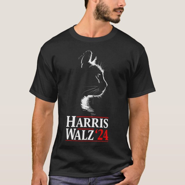 Harris Tim Walz Waltz 2024 Vp Funny Cat Harris Wal T Shirt (Framsida)