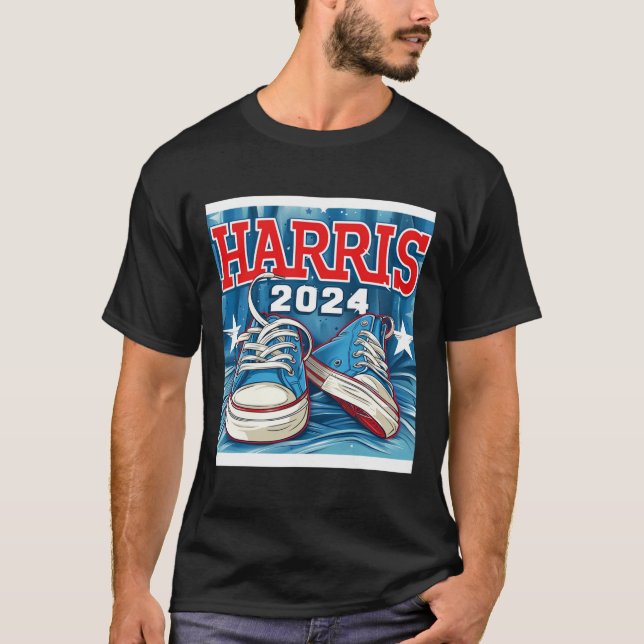 Harris Valection Sneakers 2024 President Comma La  T Shirt (Framsida)