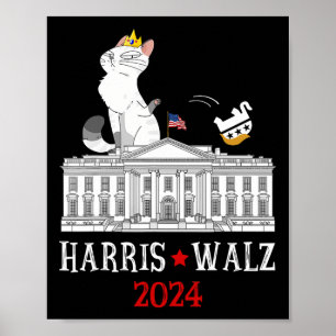 Harris vann presidentvalet 2024 Rolig kattdam Poster