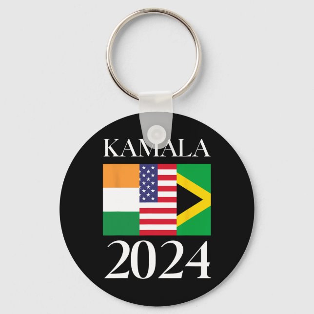 Harris Vote 2024 India American Jamaican Flagga Nyckelring (Framsida)