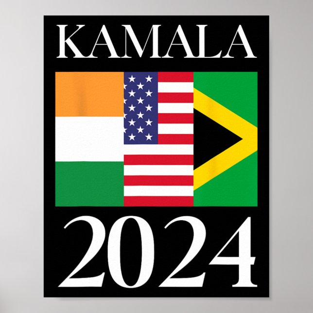 Harris Vote 2024 India American Jamaican Flagga Poster (Framsidan)