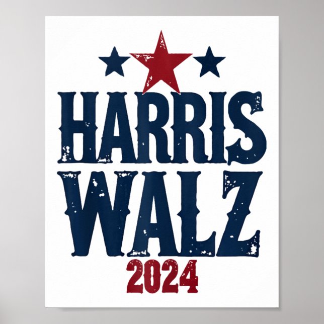 Harris W 2024 Val Kamala Harris Tim Waltz 202 Poster (Framsidan)