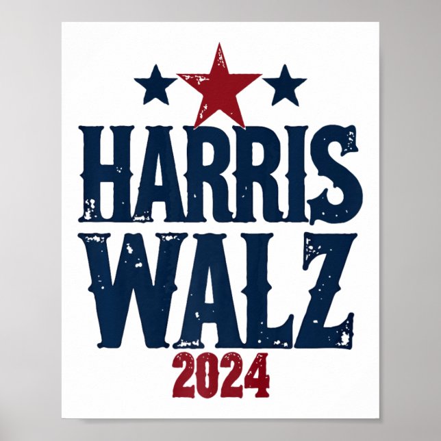 Harris W 2024 Val Kamala Harris Tim Waltz 202 Poster (Framsidan)