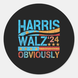 Harris W! Harris Waltz 2024 Val 1 Runt Klistermärke