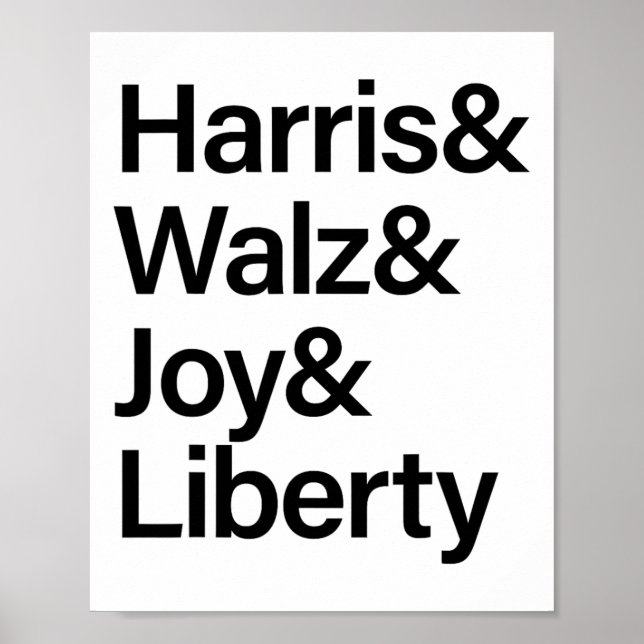Harris W Joy Liberty Vote Kamala Harris President Poster (Framsidan)