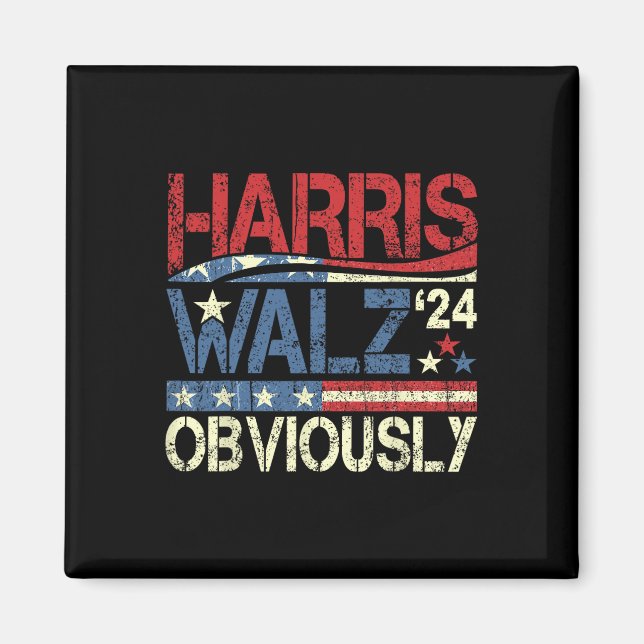 Harris W! Val av Harris Waltz 2024 Magnet (Framsidan)