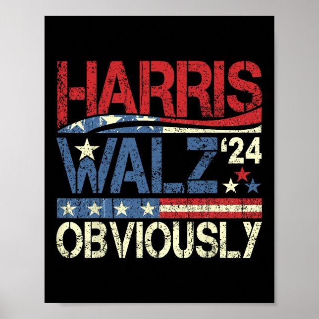 Harris W! Val av Harris Waltz 2024 Poster (Framsidan)