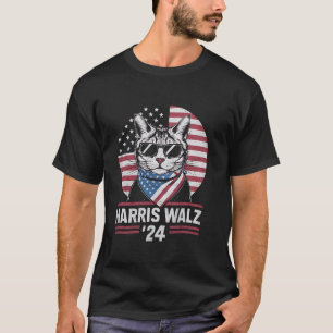 Harris Waltz 2024 Cat Dam Kamala Harris Tim Walz T Shirt