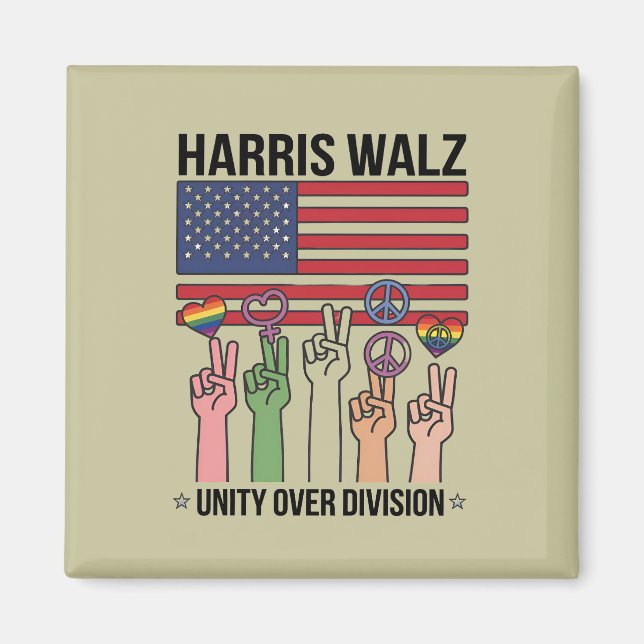 Harris Waltz 2024 Enighet framför delning Magnet (Framsidan)