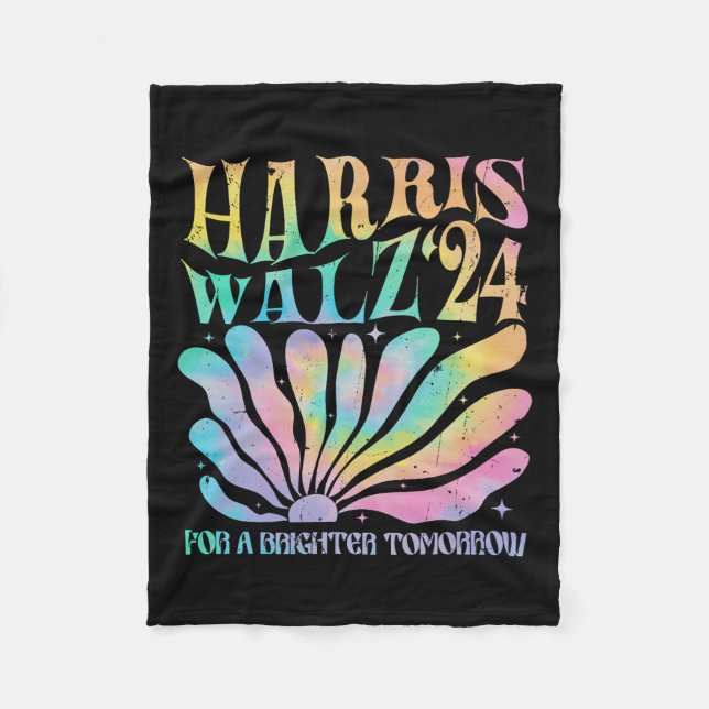 Harris Waltz 2024 för en kort morgondag, Tie Dye Fleecefilt (Framsidan)