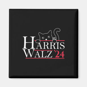 Harris Waltz 2024 Funny Cat Dam Kamala Harris Tim Magnet