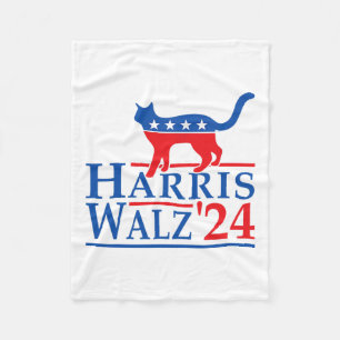 Harris Waltz 2024 Funny Cat Election Kamala Harris Fleecefilt