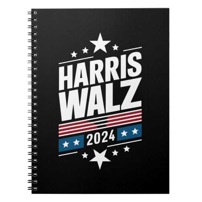 Harris Waltz 2024 Kamala Harris Tim Waltz 2024 Anteckningsbok (Framsidan)