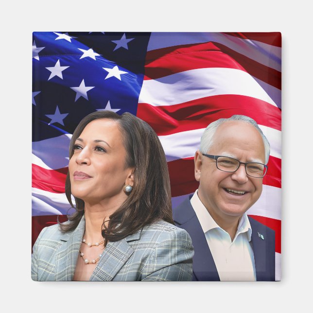 Harris Waltz 2024 - Kamala Harris Tim Waltz Magnet (Framsidan)