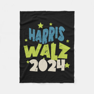 Harris Waltz 2024 med stjärnor Fleecefilt