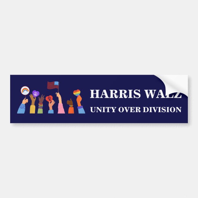 Harris Waltz 2024 Unity Over Division Bildekal (Framsidan)