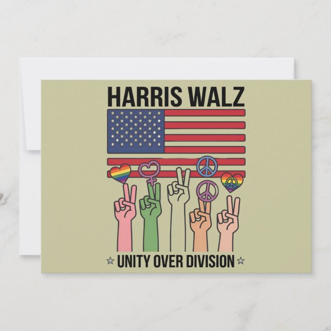 Harris Waltz 2024 Unity Over Division Inbjudningar (Framsida)