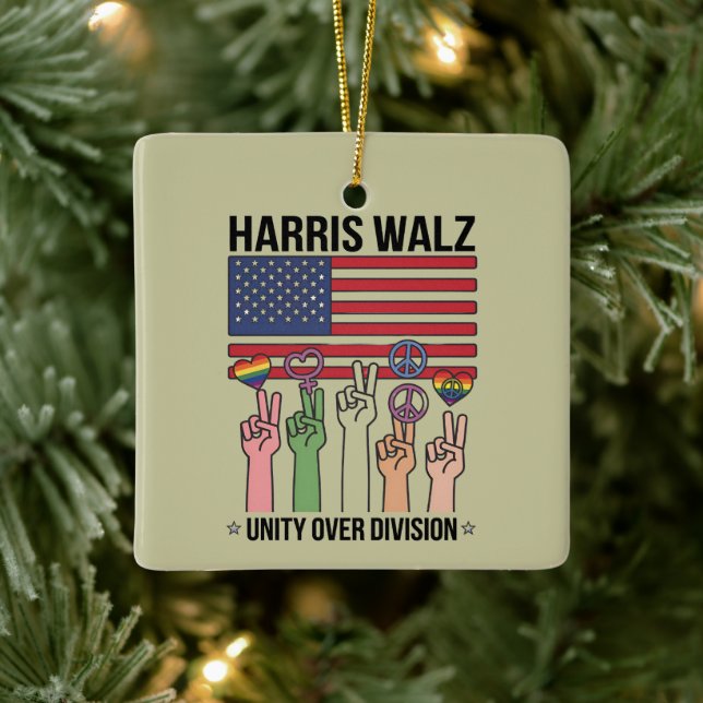 Harris Waltz 2024 Unity Over Division Julgransprydnad Keramik (Träd)