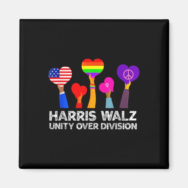 Harris Waltz 2024 Unity Over Division Kamala Harri Magnet (Framsidan)