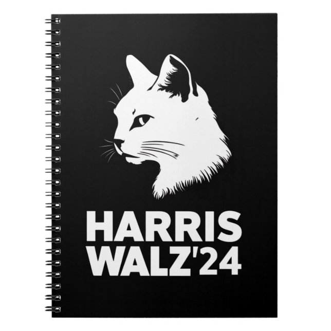 Harris Waltz 2024 Val Funny Cat Kamala Tim Anteckningsbok (Framsidan)
