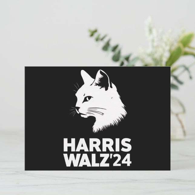 Harris Waltz 2024 Val Funny Cat Kamala Tim Inbjudningar (Stående Fram)