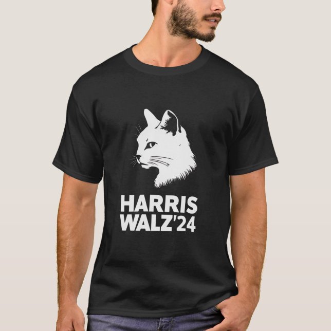 Harris Waltz 2024 Val Funny Cat Kamala Tim T Shirt (Framsida)