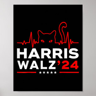 Harris Waltz 2024 Val Harris Tim Waltz Heartb Poster