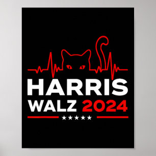 Harris Waltz 2024 Val Harris Tim Waltz Hjärta Poster