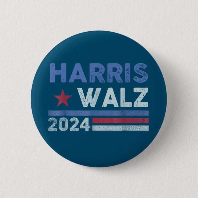 Harris Waltz 2024 Val Kamala Harris Navy Blue Knapp (Framsida)