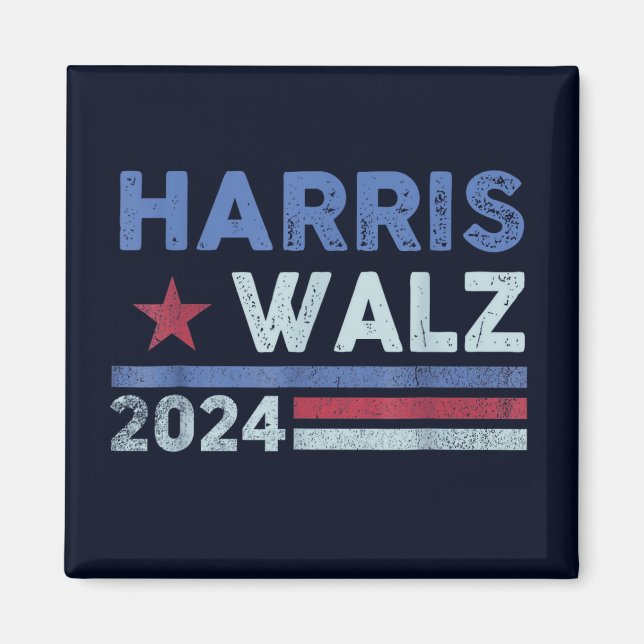 Harris Waltz 2024 Val Kamala Harris Navy Blue Magnet (Framsidan)