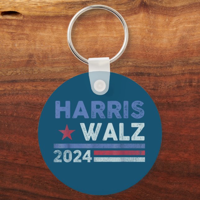 Harris Waltz 2024 Val Kamala Harris Navy Blue Nyckelring (Framsida)