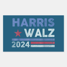 Harris Waltz 2024 Val Kamala Harris Navy Blue Rektangulärt Klistermärke