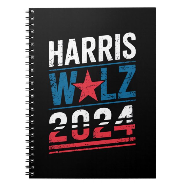 Harris Waltz 2024 Val Kamala Harris Tim Waltz Anteckningsbok (Framsidan)