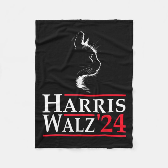 Harris Waltz 2024 Val Kamala Harris Tim Waltz Fleecefilt (Framsidan)