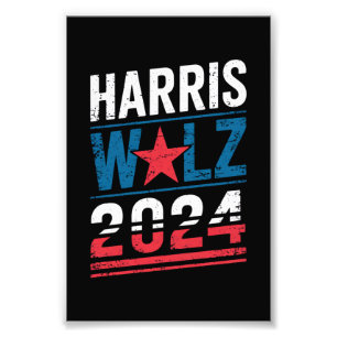 Harris Waltz 2024 Val Kamala Harris Tim Waltz Fototryck